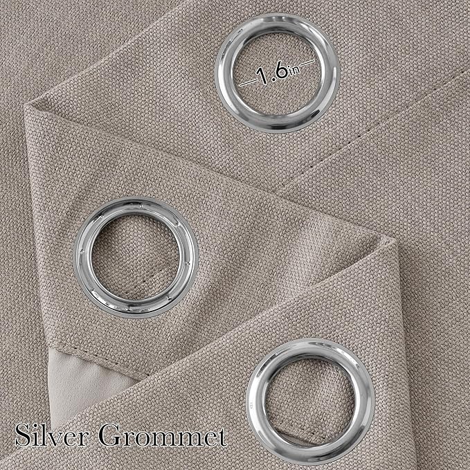 NICETOWN Faux Linen Angora Blackout Curtains 84 inches Long - Image 2