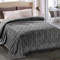 Whale Flotilla Soft Flannel Fleece Bed Blanket Queen Size, Dark Grey | Cozy by WHALEFLOTILLA