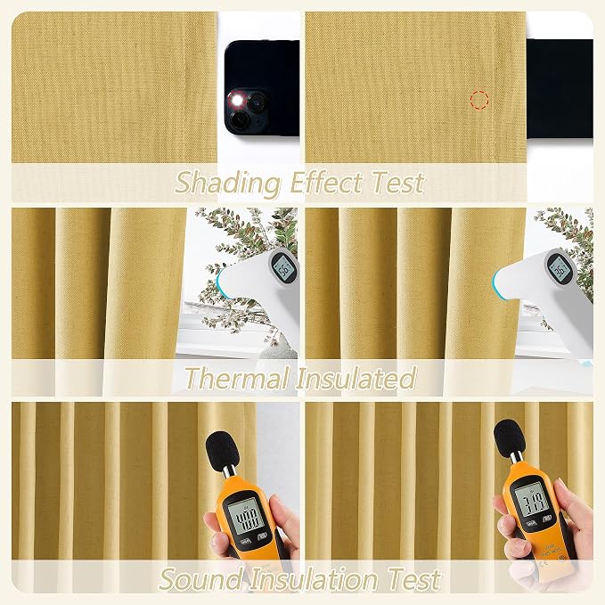 100% Blackout Curtains 96 Inch Length 2 Panels Set - Image 5