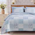Twin/Twin XL Quilt Set-2 Pieces Soft Bedding Floral Patchwork Coverlet | All by BLOOMHAVEN