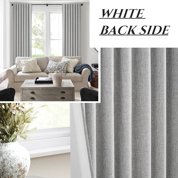 100 Inch Long Gray Blackout Curtains - Image 7