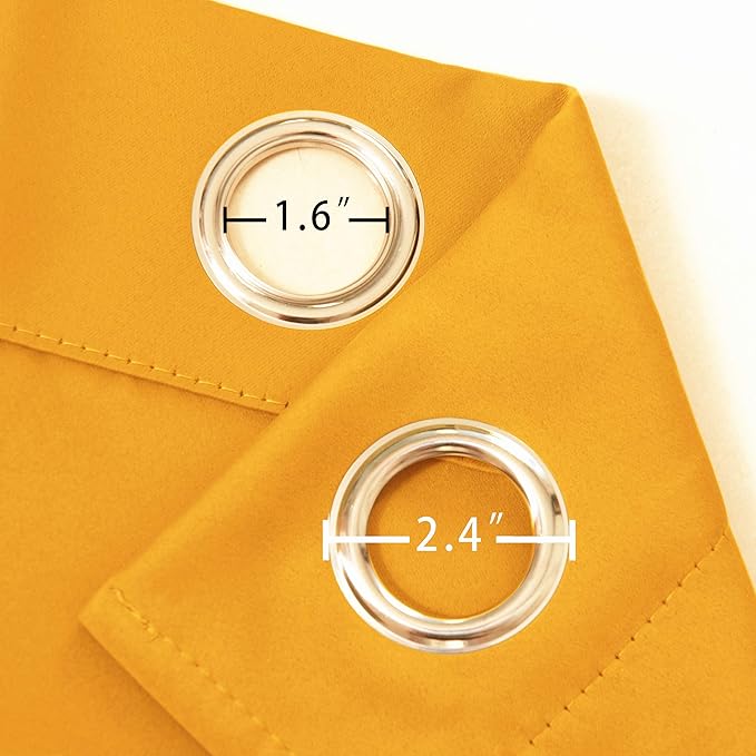 Yellow Blackout Curtains/52 x 108 Inch/Set of 2 Panels Thermal Insulated Room - Image 5