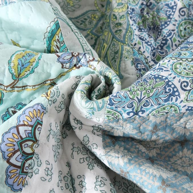 Etwel 100% Cotton Patchwork King Size Quilt Set - Image 9