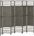HOMCOM 6 Panel Room Divider, Folding Privacy Screen, Dark Gray | Room Separator by HOMCOM