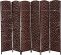 HOMCOM Room Divider 6-Panel, 6FT-Tall Folding Privacy Screen, Hand-Woven Design by HOMCOM