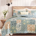 Twin/Twin XL Quilt Set-2 Pieces Soft Bedding Floral Patchwork Coverlet | All by BLOOMHAVEN