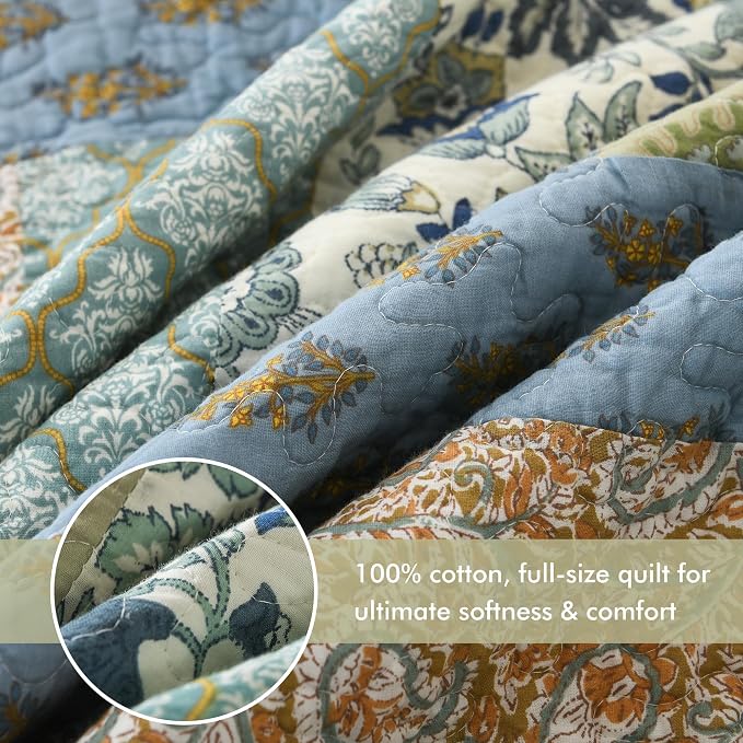 Etwel 100% Cotton Patchwork Queen Size Quilt Set - Image 4