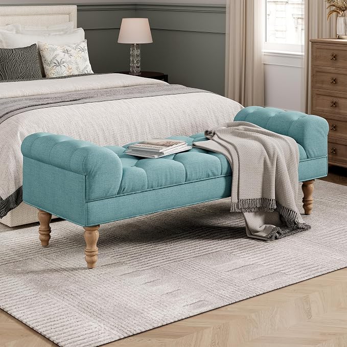 Christopher Knight Home Teaki Mid-Century Modern Upholstered Ottoman Bench by ChristopherKnightHome