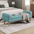 Christopher Knight Home Teaki Mid-Century Modern Upholstered Ottoman Bench by ChristopherKnightHome