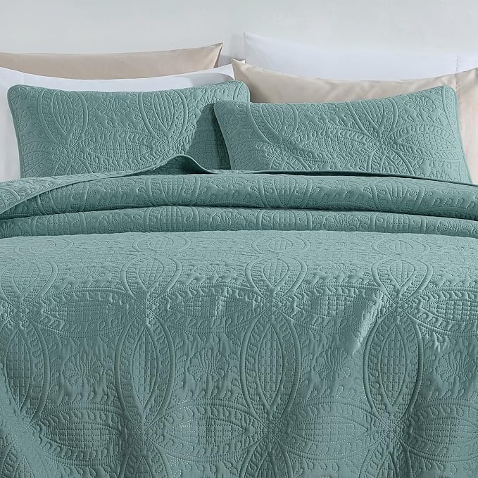 Chezmoi Collection Austin 3-piece Oversized Bedspread Coverlet Set - Image 3