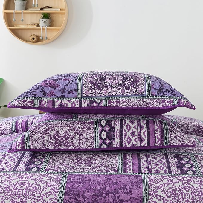 Etwel Cotton Patchwork Queen Size Quilt Set - Image 6