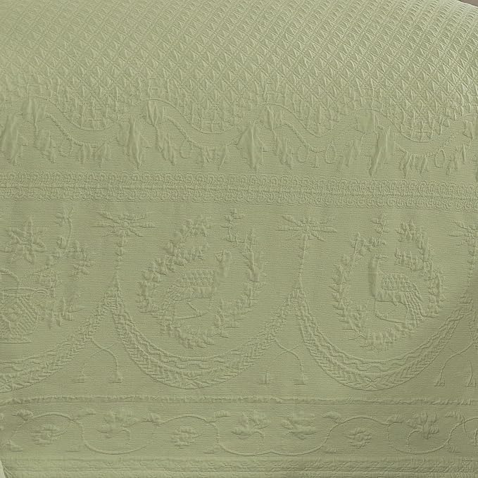 King Charles Modern Farmhouse Floral Matelasse Bedspread, 100% Cotton - Image 5