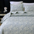 DURLENGEN Quilt Set Queen Size 3Pcs, Bluish Grey Printed by DURLENGEN