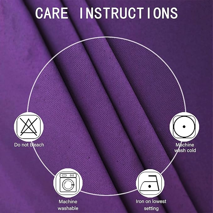 Purple Blackout Curtains 34 x 63 Inch Length/Set of 2 Curtain Panels/Thermal - Image 4