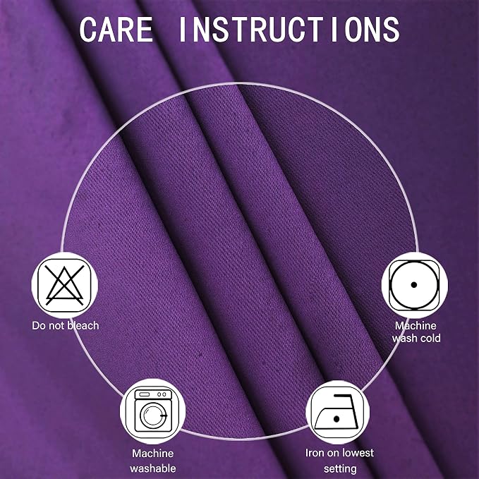 Blackout Curtains 42 x 84 Inch/Purple Curtains Set of 2 Panels/Room Darkening - Image 4