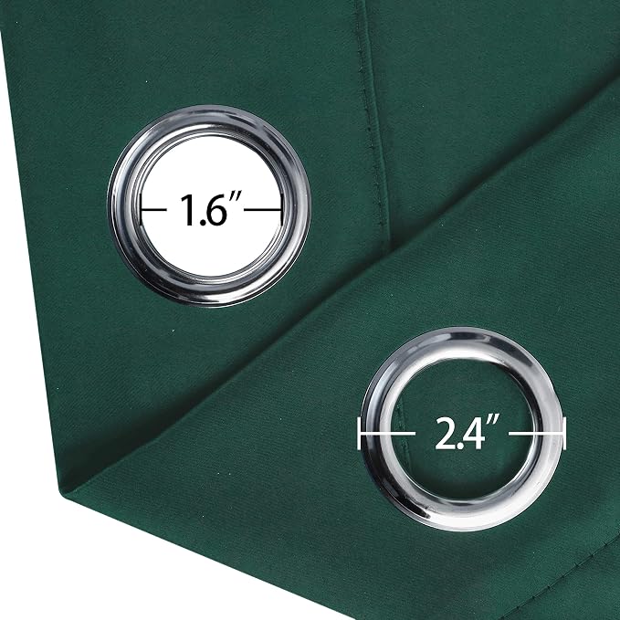 Green Blackout Curtains 34 x 84 Inch Length/Set of 2 Curtain Panels/Thermal - Image 6