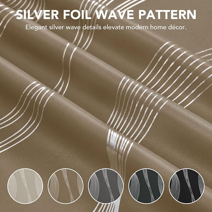 Deconovo Curtains for Living Room, Pattern Blackout Curtains 54 Inches Long | - Image 3