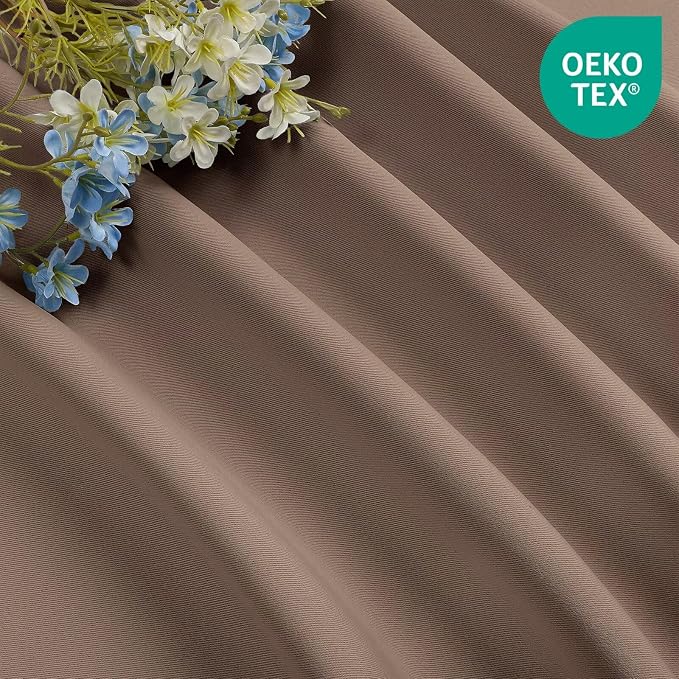 CUCRAF Khaki Blackout Curtains 96 inch Length 2 Panels Set, Rod Pocket Room - Image 8