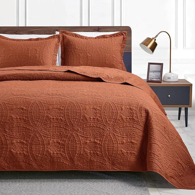 Love's cabin King Size Quilt Set Umber Bedspreads by Lovescabin