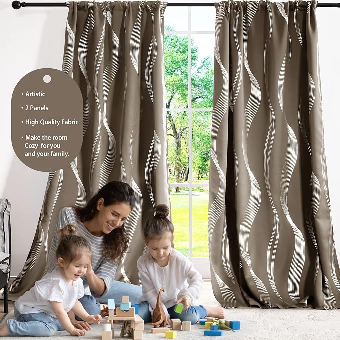 Deconovo Blackout Back Tab Curtains - Image 3