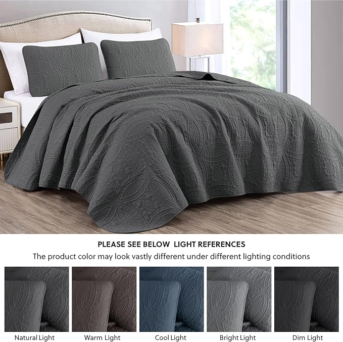 Chezmoi Collection Austin 3-piece Oversized Bedspread Coverlet Set - Image 5