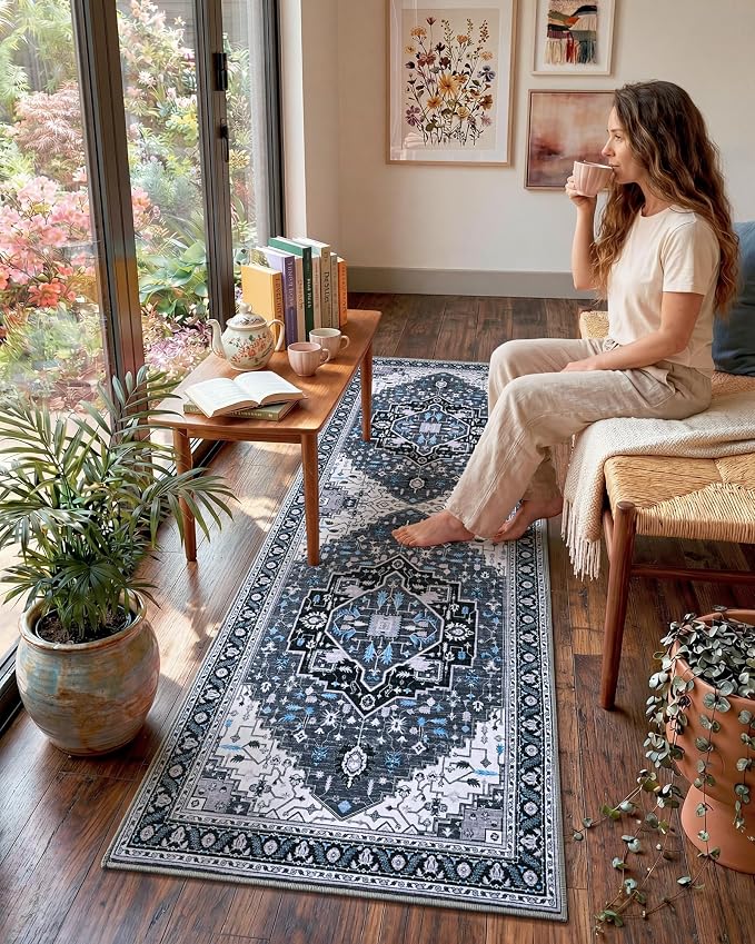 Macgace Washable Vintage Area Rug - Image 3