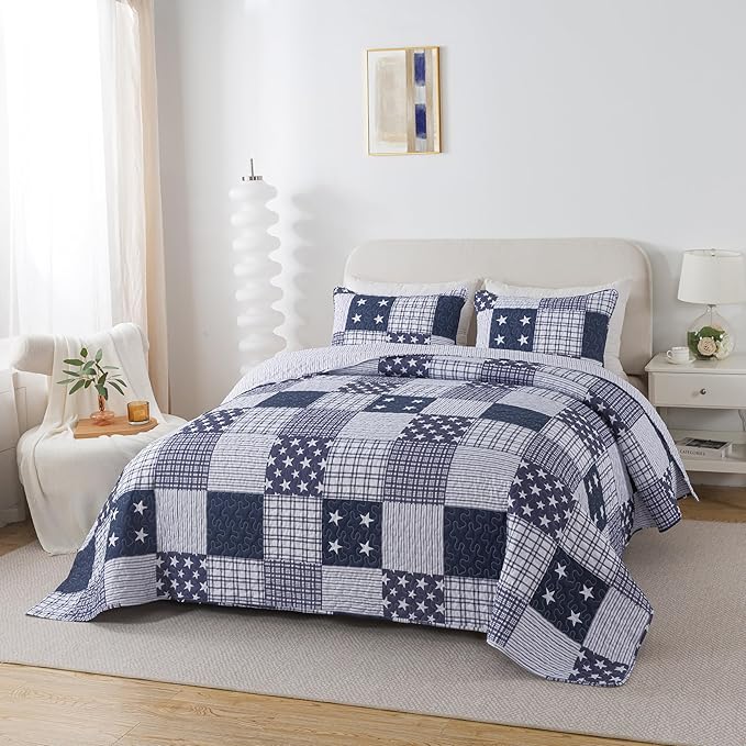 SLPR - Americana Patriotic Quilt Set, Star Bedding, Queen - Image 3
