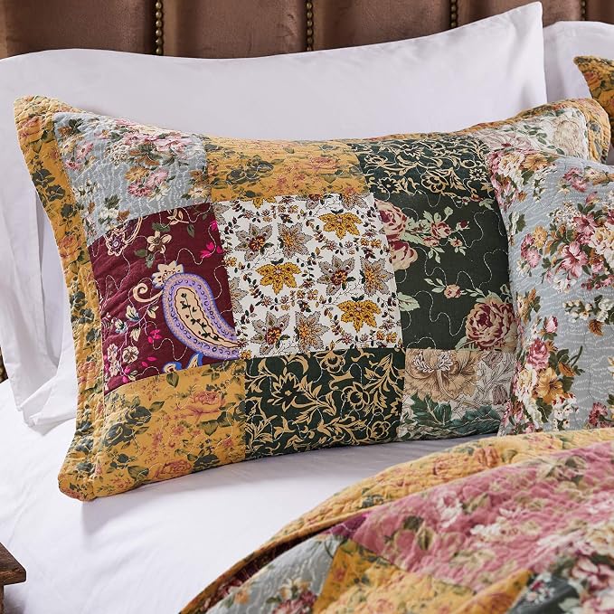 Greenland Home Antique Chic 100% Cotton Authentic Patchwork Quilt Set, - Image 4