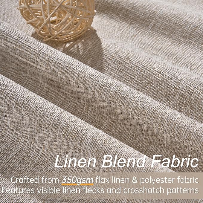 Extra Long Linen Blackout Curtains 132 Inches Long - Image 2