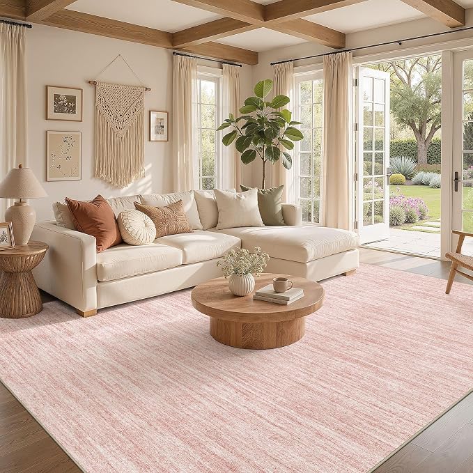 Nakagishi 7X9 Area Rugs Living Room: Washable Large Vintage Rug Neutral - Image 2