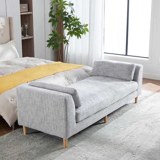 KEIKI 83.1" Upholstered End of Bed Bench - Image 9