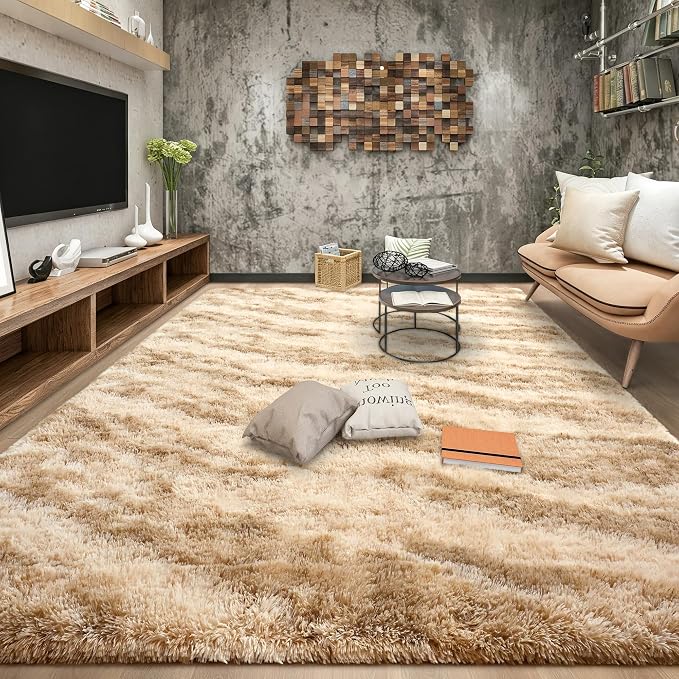 Soft Fluffy Rugs for Living Room, 5x8 Shaggy Area Rug for Bedroom, Modern Shag - Image 3