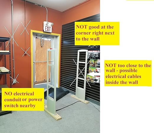 EASmartech Starter Kit - EAS RF Retail and Clothing Store Security Tower Antenna System 1000 Tags and Warning Stickers. Great for Shop Protection, Boutiqes, Store Security System Asset Protection