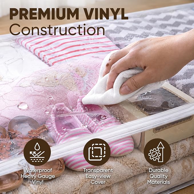 Masirs Clear Underbed Storage Bag, Durable Vinyl Material to Shield Your - Image 4