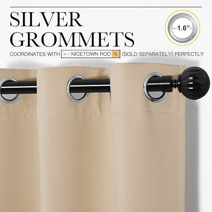 NICETOWN Bedroom Room Darkening Draperies - Image 3