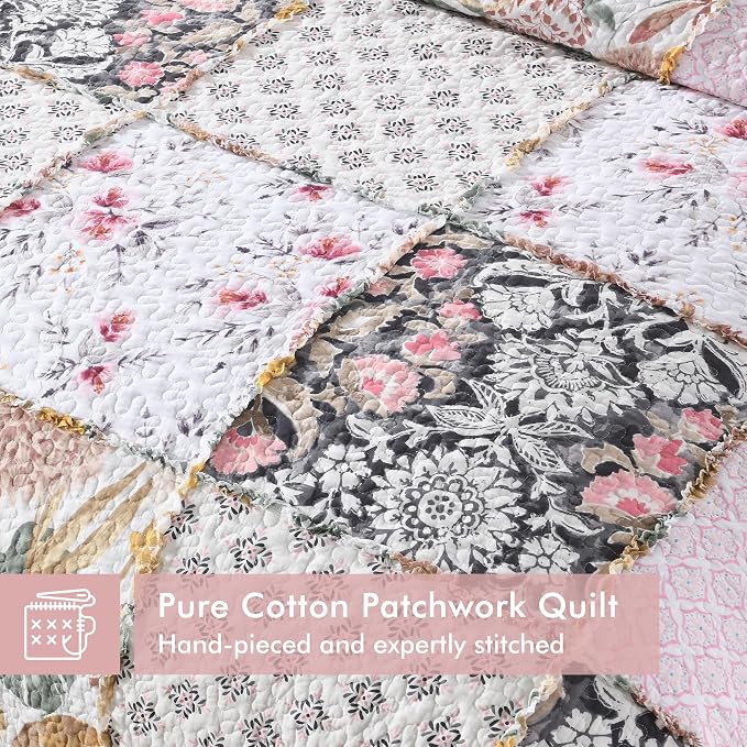 Etwel 100% Cotton Patchwork Queen Size Quilt Set - Image 2