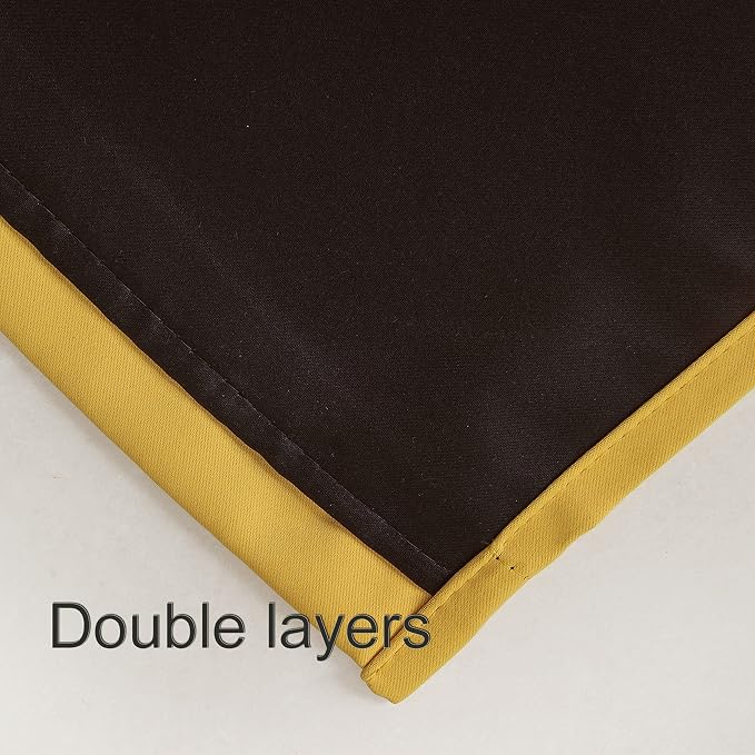 Yellow Thermal Blackout Curtains/40 x 72 Inch/Set of 2 Panels Room Darkening - Image 7