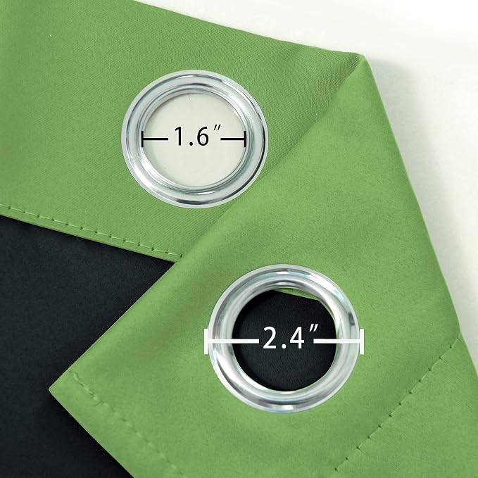 100% Blackout Curtains 40 x 63 Inch/Light Green Curtains 2 Panels - Image 7