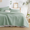 Bedsure Quilts Queen Size, Lightweight Striped Thin Comforter, Sage Green | by Unknown
