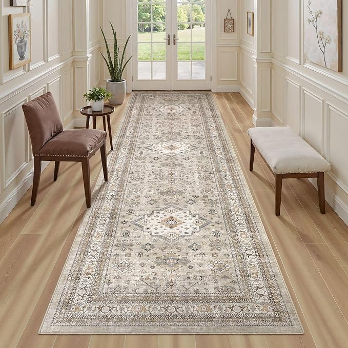 cotiled 3x8 Hallway Runner Rug for Entryway, Non-Slip Vintage, and Laundry Room - Image 4