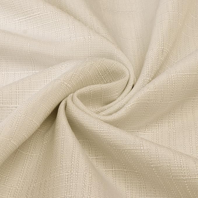 Diraysid 100% Blackout Curtains Light Beige Linen Curtains - Image 8
