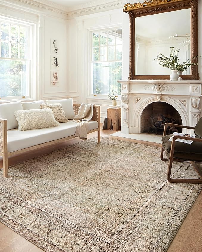 Loloi Margot Collection MAT-01 Antique/Sage 2'-6" x 11'-6" Runner Rug feat. CloudPile, No-Shed Easy Clean Large Patterned Area Rug for Living Room, Bedroom, Dining Area