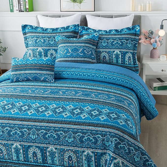 BEDIFANY Cotton Quilt King Size Sets, Soft Quilted King Bedspread | Lightweight - Image 2