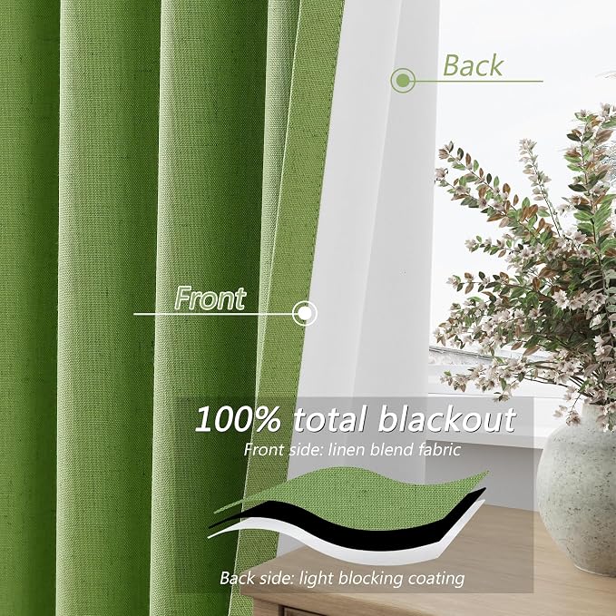 100% Blackout Curtains 120 Inch Length 2 Panels Set - Image 4