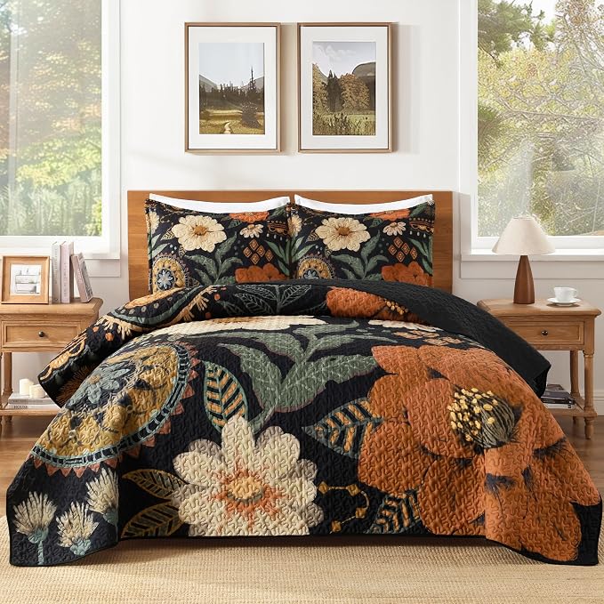 Quilt Queen Size, Reversible Polyester Coverlet Set by Andency