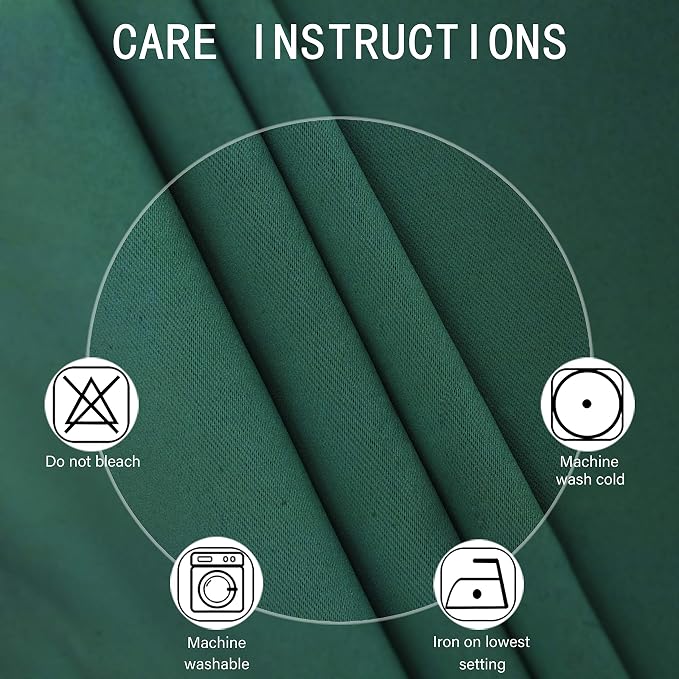 Dark Green Thermal Blackout Curtains/38 x 84 Inch/Set of 2 Panels Room - Image 4