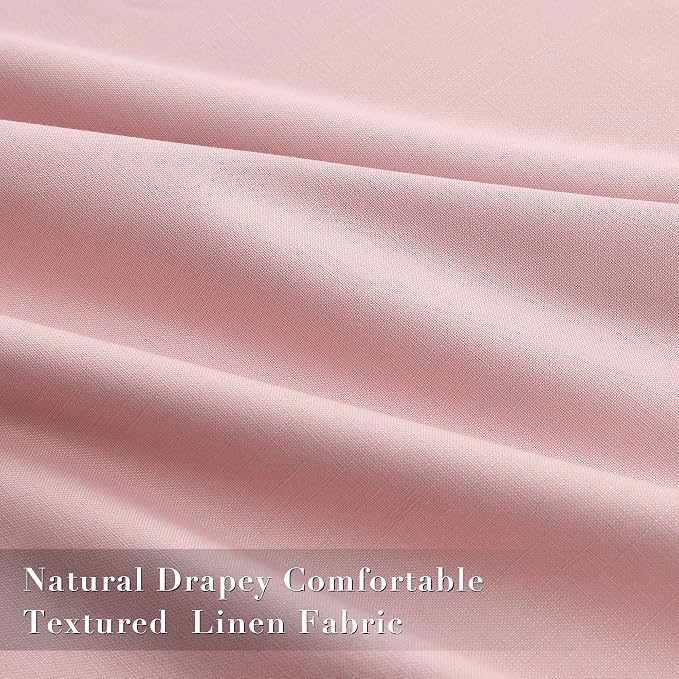 Joywell 100% Blackout Linen Curtains 84 Inch Long - Image 4