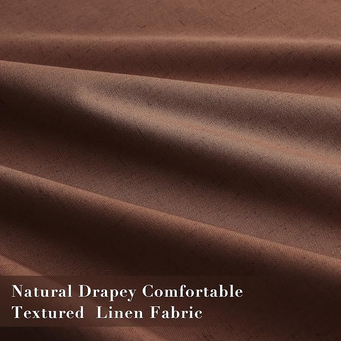 Joywell 100% Blackout Linen Curtains 84 Inch Long - Image 4