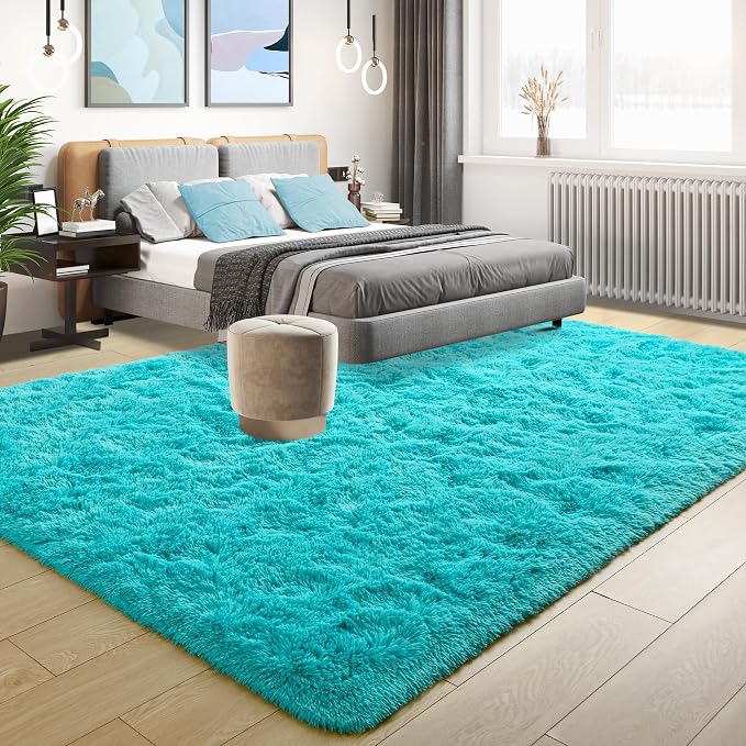 Fluffy Large Rugs for Living Room, Shag Area Rug 6x9 Soft Carpet for Bedroom - Image 3