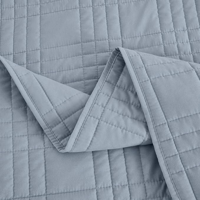 Chezmoi Collection Kingston Queen Size Bedspread Set, 3-Piece Cool Gray - Image 7